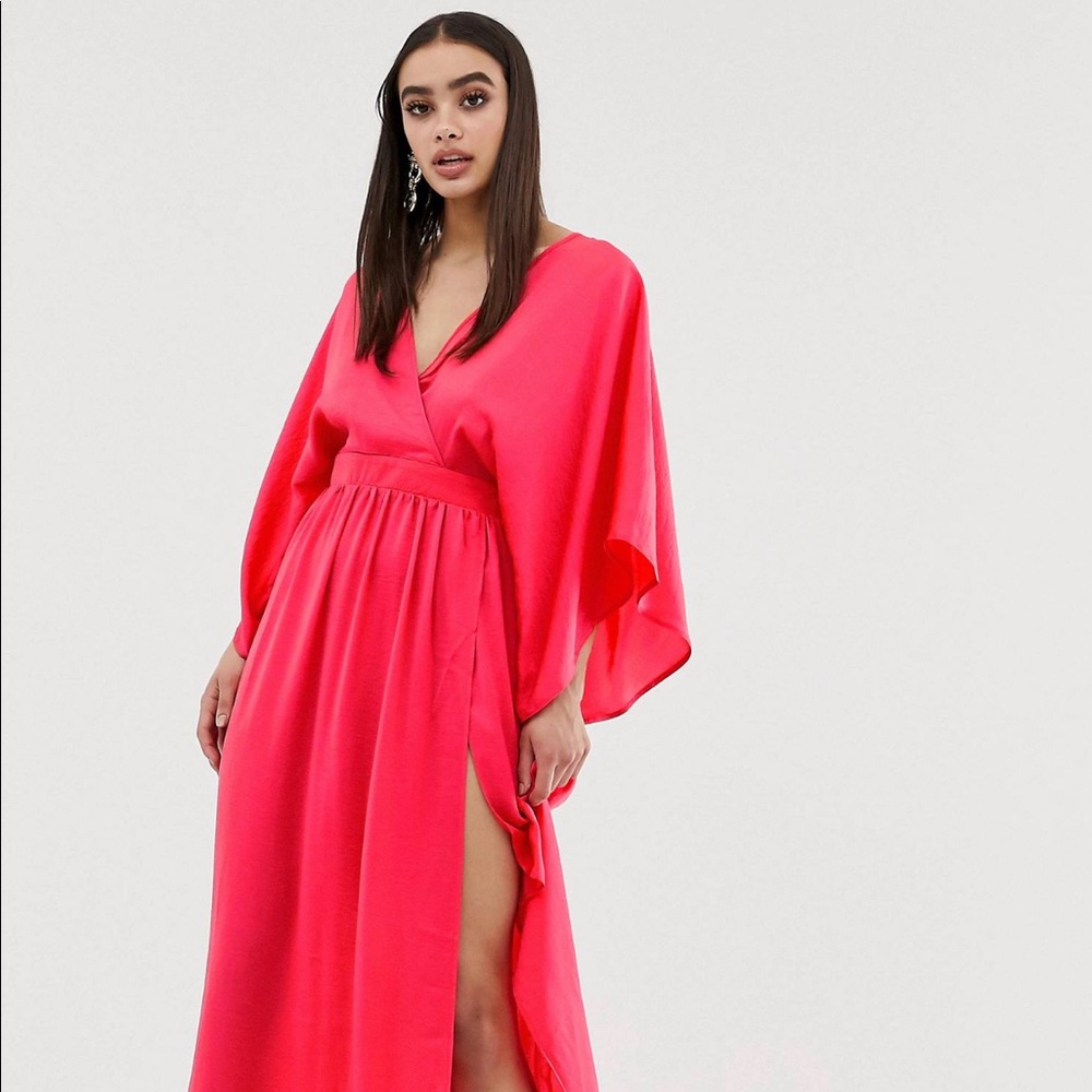 ASOS Flounce London wrap front kimono style dress